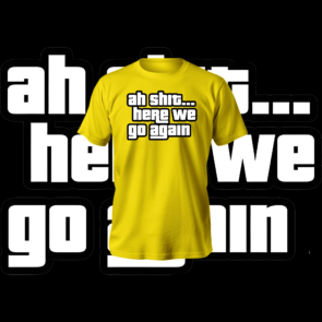 Ahh-shit T-Shirt in black featuring anime-themed print with regular fit and soft polyester-cotton fabric.