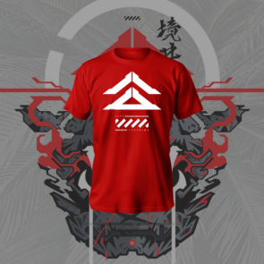 Cyber T-Shirt in black featuring futuristic anime-style design and regular fit with polyester-cotton fabric.