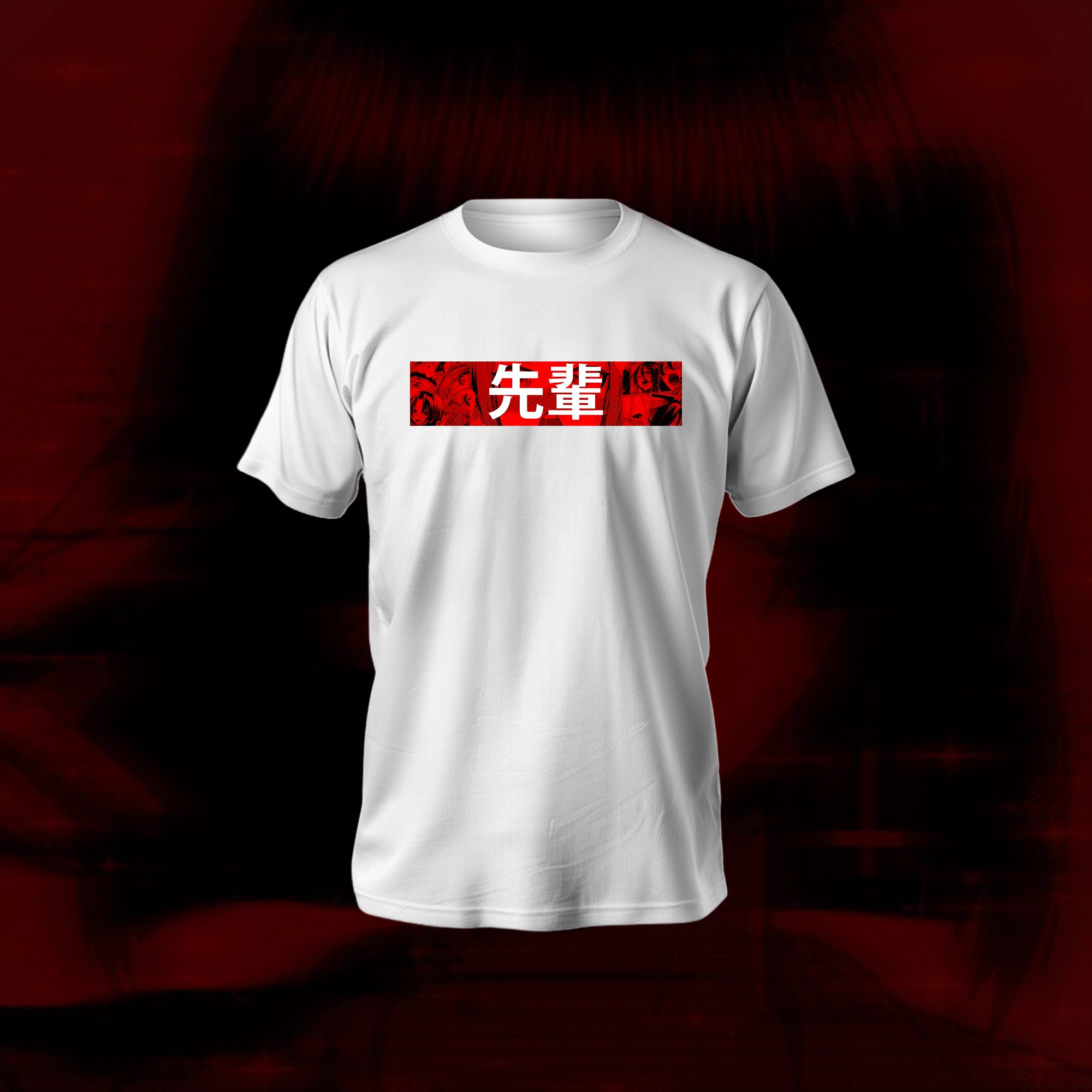 Japanese Typo T-Shirt in black with anime-style typography and breathable polyester-cotton fabric