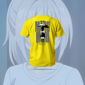 Mary T-Shirt with anime-inspired design, regular fit, made from polyester-cotton blend in black color