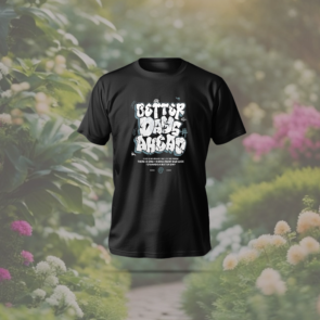 Better Days T-Shirt in black with anime print, regular fit, and soft polyester-cotton blend.