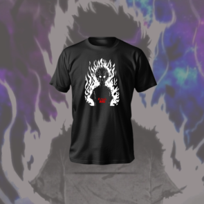 Mob psycho T-Shirt in black, featuring anime-themed print, soft polyester-cotton blend, and regular fit.