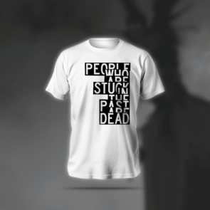 Past Peope T-Shirt in black with anime print, soft polyester-cotton blend, regular fit.