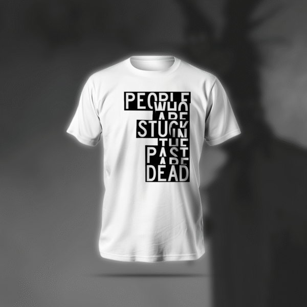 Past Peope T-Shirt in black with anime print, soft polyester-cotton blend, regular fit.