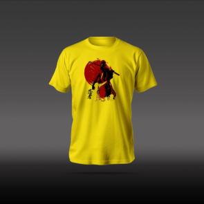 Zoro T-Shirt in black featuring anime-style Zoro artwork, with soft polyester-cotton fabric and a regular fit.