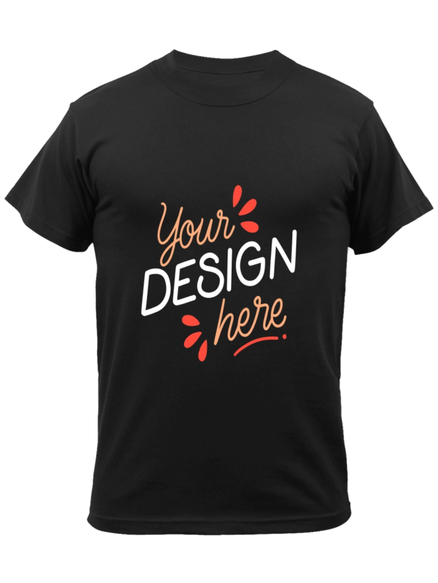 Round Neck T-Shirts in various colors and sizes.