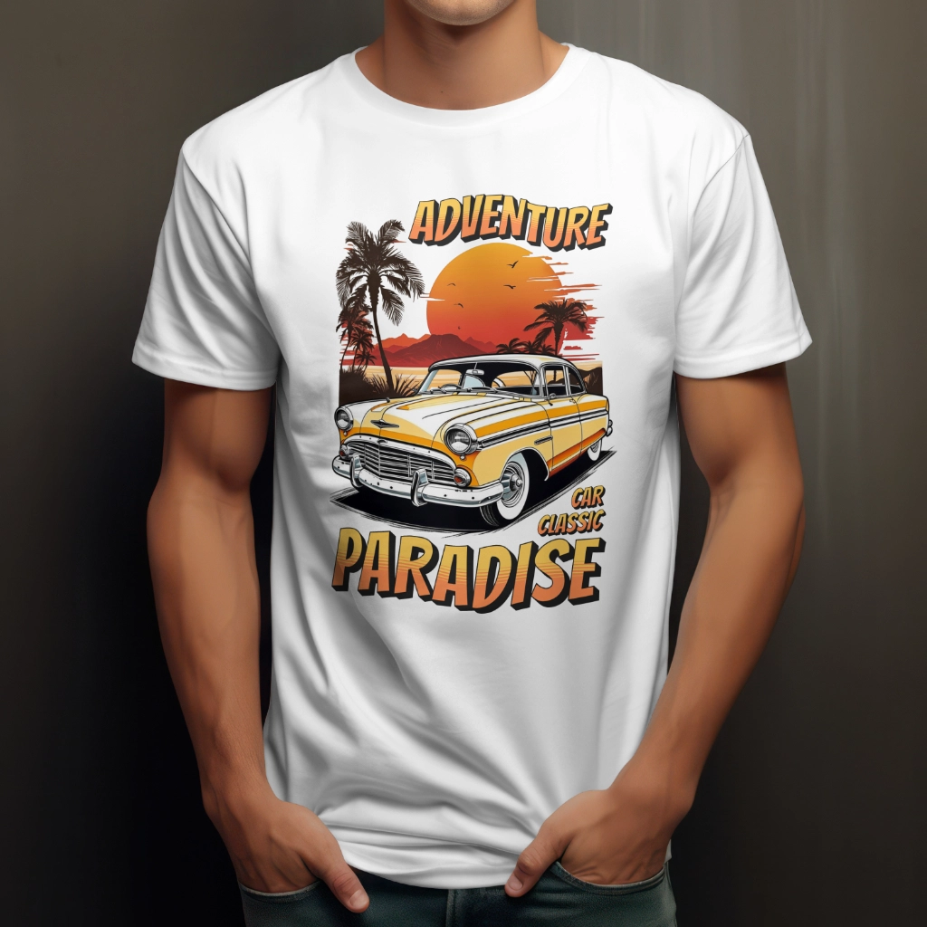 Adventure Car T-Shirt in black, featuring a bold car graphic and a comfortable regular fit.