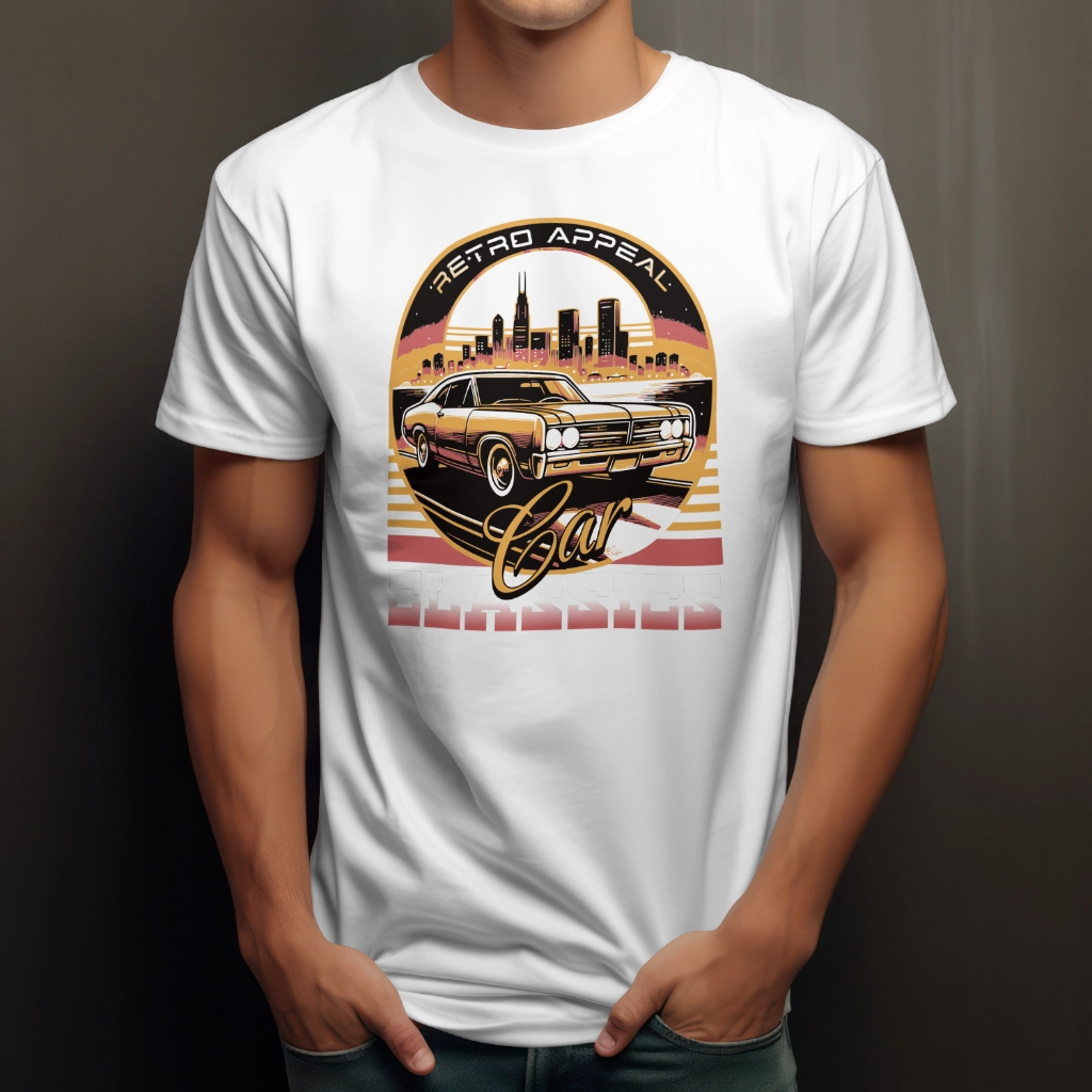 Classic Car T-Shirt in black, featuring a bold vintage car graphic and a regular fit.