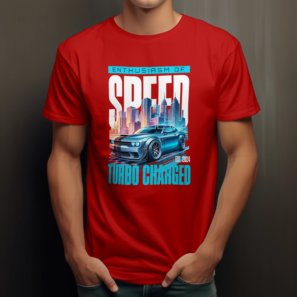 Speed Car T-Shirt in black, featuring a bold racing car graphic with a regular fit.