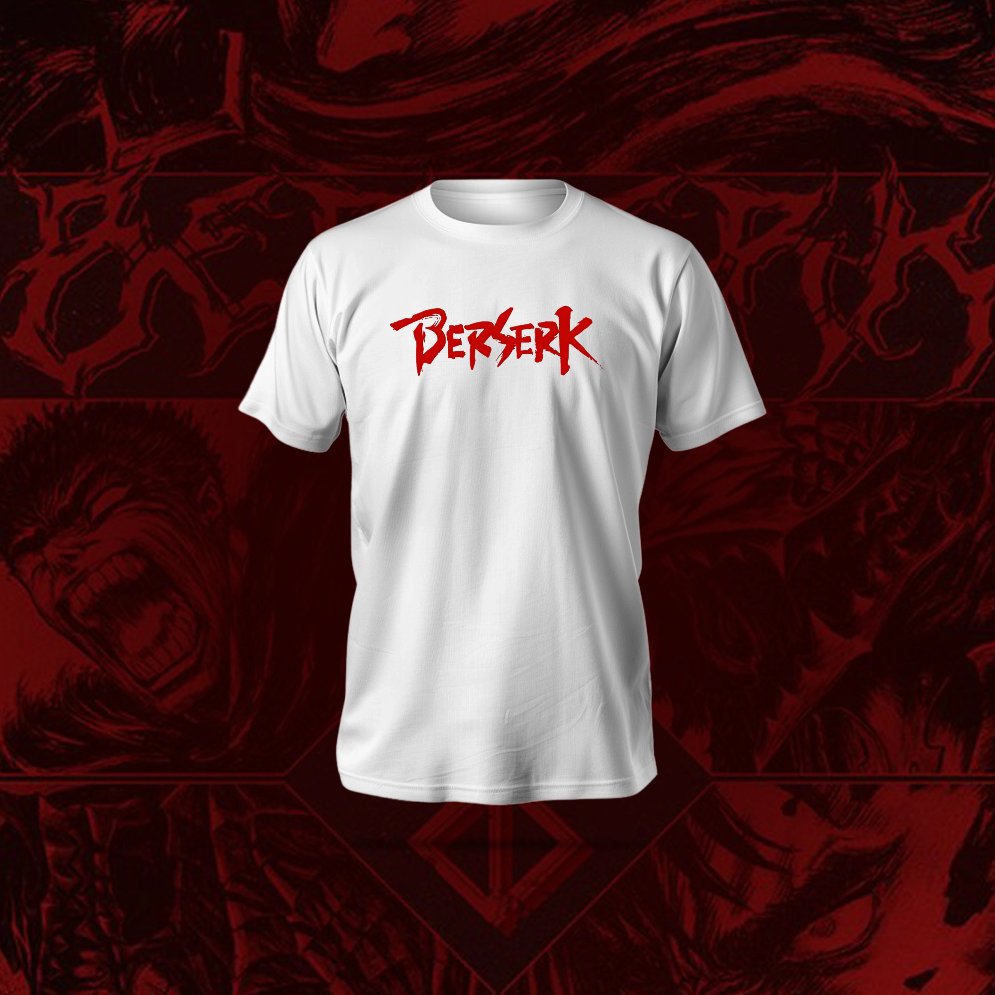 Berserk T-Shirt in black, featuring anime-themed graphic design with regular fit and soft polyester-cotton fabric.