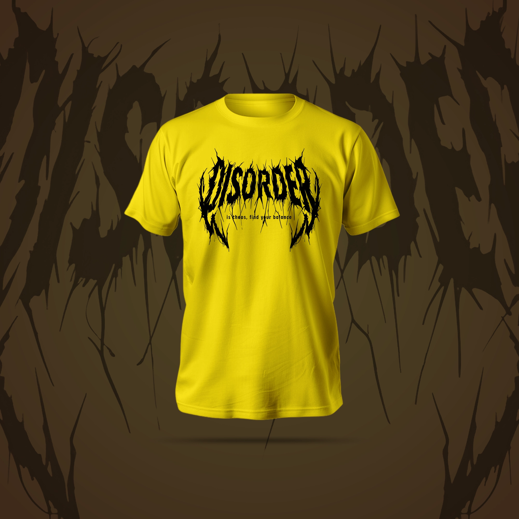 Disorder T-Shirt in black featuring anime-style abstract graphic and regular fit with soft polyester-cotton fabric.